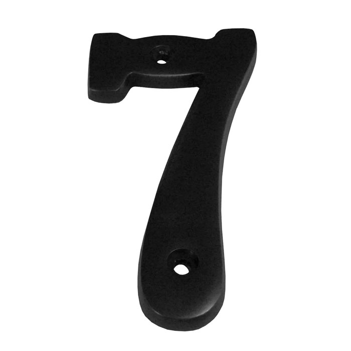 Better Home Products 4" Solid Brass House Number #7, Matte Black