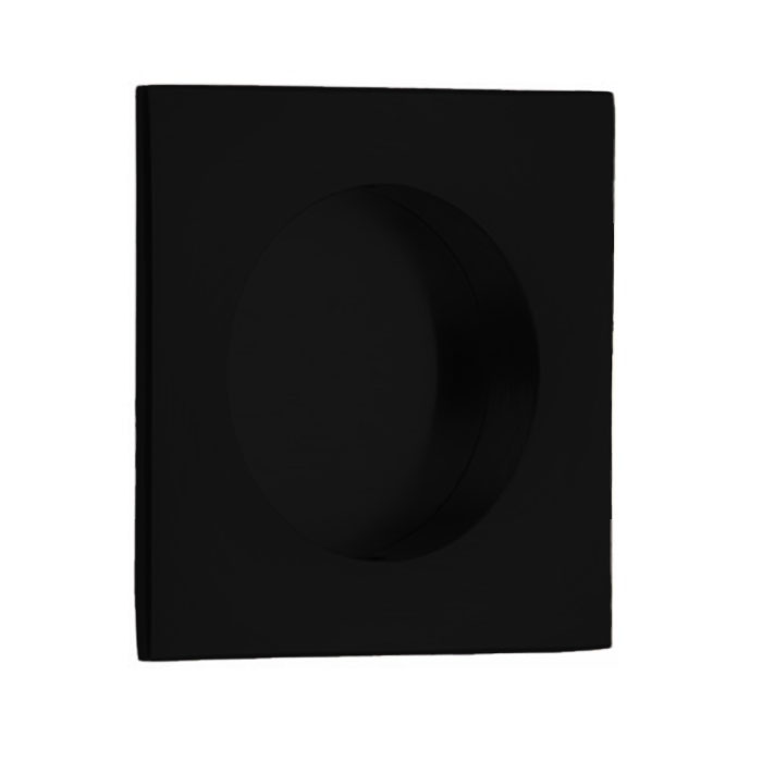 Emtek Flush Pull Square Brass, 2-1/2" X 2-1/2", Fits Standard 2-1/8" Door Prep, Flat, Matte Black