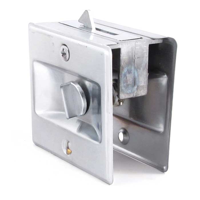 Cal-Royal Privacy Sliding Door Lock Function, Satin Nickel